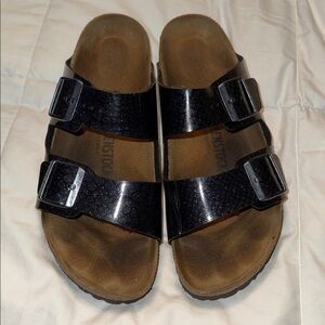 Black/Blue dot Sparkle Birkenstock Sandal